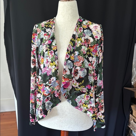 Colorful Floral Open-Front Jacket - Picture 1 of 8